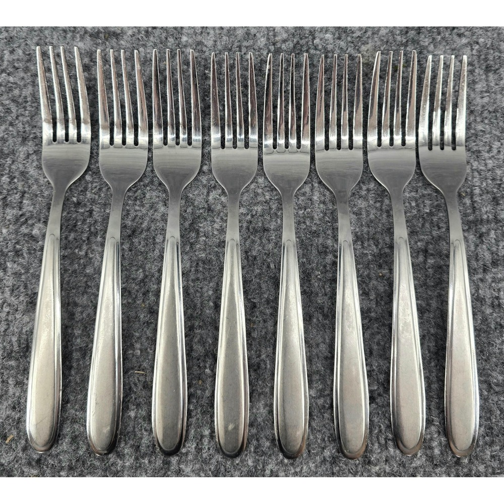 Oneida Salad Forks Peninsula Castle Jordan Laura Set of 8 Stainless Steel Lot